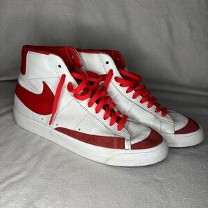 Nike Blazer Mid ‘77 White and Red High-Top Sneakers